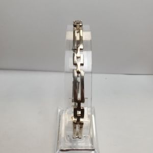 Vintage STERLING SILVER BRACELET Fancy Mid Century Modern  Link Retro Unisex